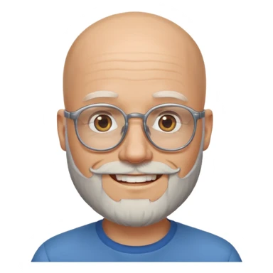 Bald white man with glasses and beard smiling  sticker