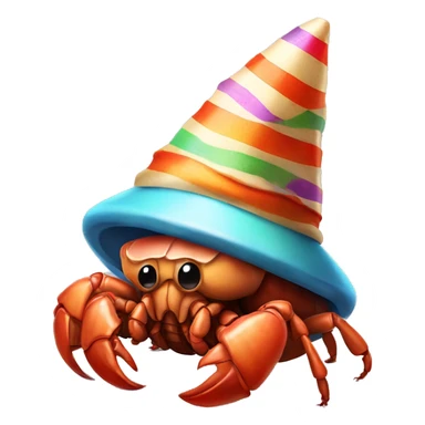 Hermit crab in a party hat sticker