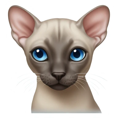 Seal point mink sphynx blue eyes dark nose no whiskers  sticker