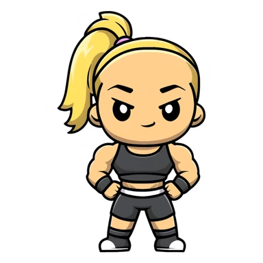 Hun from Teenage Mutant Ninja Turtles, muscular gang leader with blonde ponytail sticker