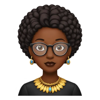 black queen with glassess sticker