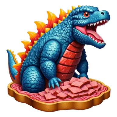  SPAM meat godzilla slop art sticker