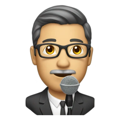 periodista con microfono sticker