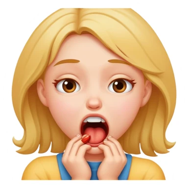 A girl choking herself, funny,  sticker