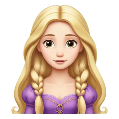 Rapunzel princess with very long blonde hair sticker