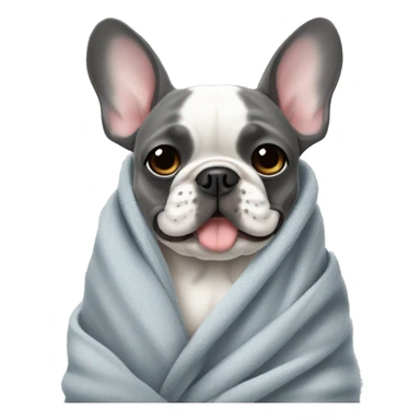French bulldog grey in a blanket sticker