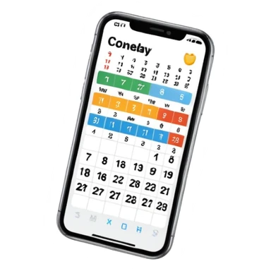 smartphone with calendar app showing on screen sticker