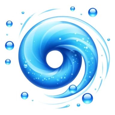 Cool blue air flowing, refreshing breeze with blue particles sticker
