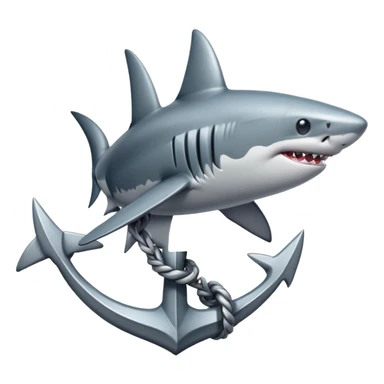 shark wrapped around an anchor sticker