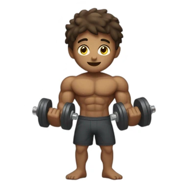 Muscular boy with a dumbell  sticker