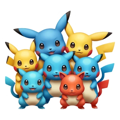 freindly pokemans helping each other  sticker