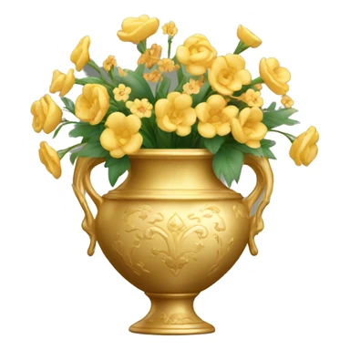 Golden vase with floral pattern  sticker