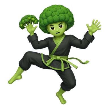 Spiritual ninja broccoli colony, high kick sticker
