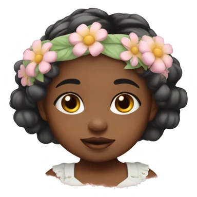 Baby girl with flower crown sticker