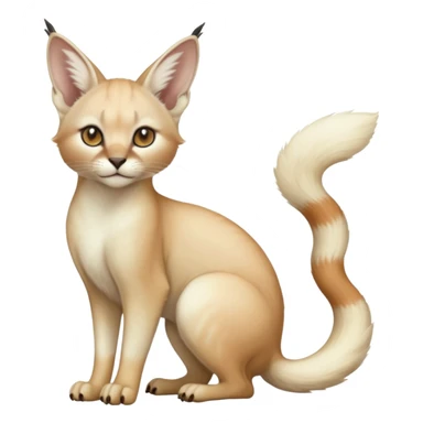 Plain albino soft smooth silky pale light pastel white glorious divine exotic cute cool realistic beautiful fantasy-caracal-genet-chinchilla-vernid-Cacomistle-Trico-oncilla-animal-Fakémon-hybrid-fursona (full body) sticker
