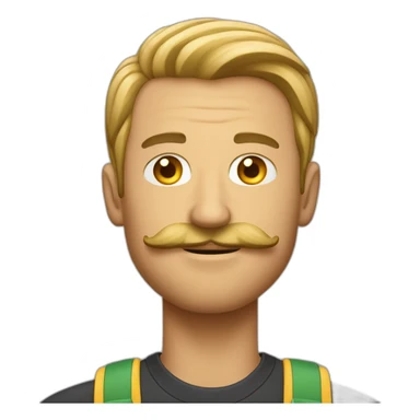  Expressivelyh strenuously carrying a lot of balls Man with mustache sticker