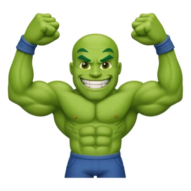 the word GOON with every letter appearing as if made from flexing, cartoonish muscles like the green character's arms and legs, bold and fun sticker