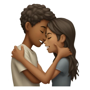 Girl kissing boy sticker