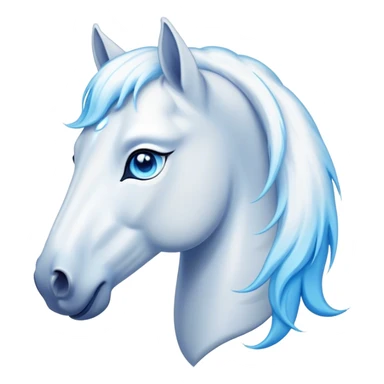 Cinematic Elegant White Horse Portrait Emoji, Head held high with a serene, graceful gaze, showcasing a magnificent pure white fur with a radiant shimmer, flowing mane and tail, and luminous blue eyes that exude beauty and grace, Simplified yet majestically refined features, highly detailed, glowing with a soft, ethereal light, high shine, poised and breathtaking, stylized with an air of pure elegance, capturing the essence of a stunning and graceful steed, so beautiful it feels like it could gallop out of the screen with effortless charm! sticker