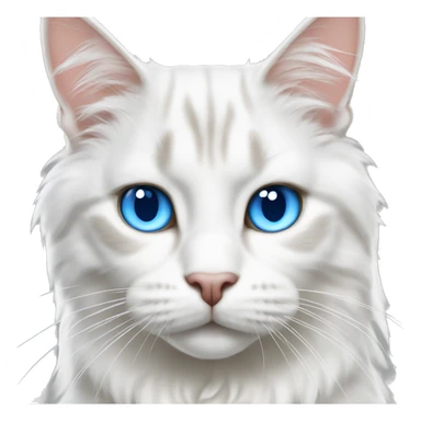 Mainecoon white cat with blue eyes sticker