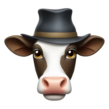 Cow in a hat sticker