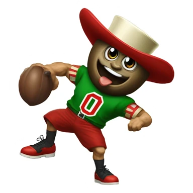 Brutus buckeye punching a leprechaun  sticker
