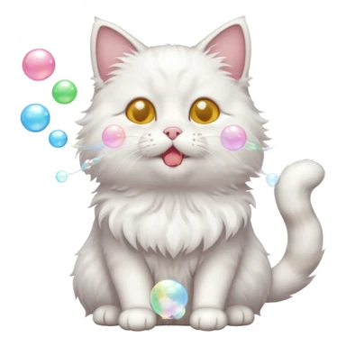 cat blowing bubbles sticker