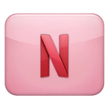 Netflix aesthetic "N" logo in pastel pink sticker