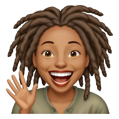 Black woman with locs laughing out loud sticker