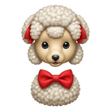 Poodle with red bow tie sticker