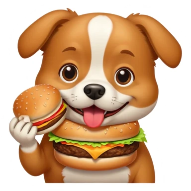 Dog eating burger sticker