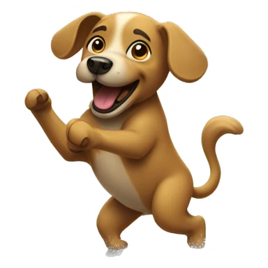 Dog dancing in the rain  sticker
