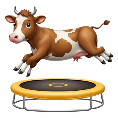 Cow on a trampoline ￼ sticker