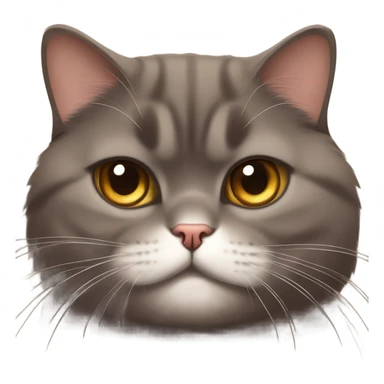 fluffy unimpressed looking deep chocolate british shorthair cat sticker