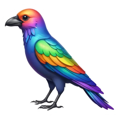 Rainbow crow sticker