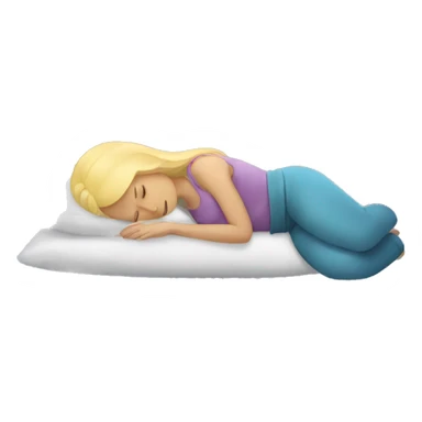 Blonde woman sleeping on pillow  sticker