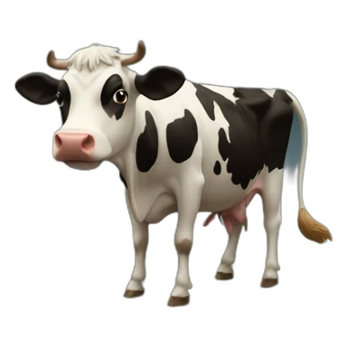 a cow in the middle of a tornado sticker