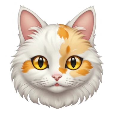 gatto bianco con macchie nere in testa e occhi gialli sticker