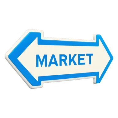 Street sign that says market in blue sticker