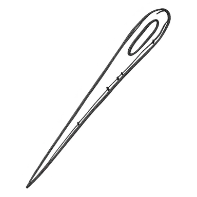 hand drawn outlined sewing needle icon sticker