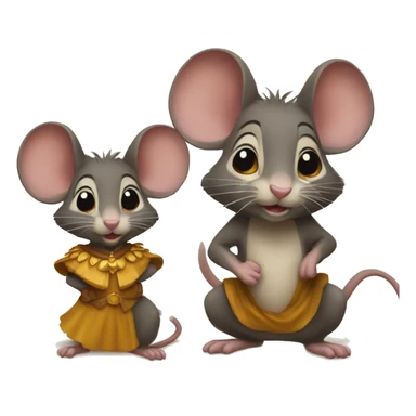 Ratón y leona enamorados sticker