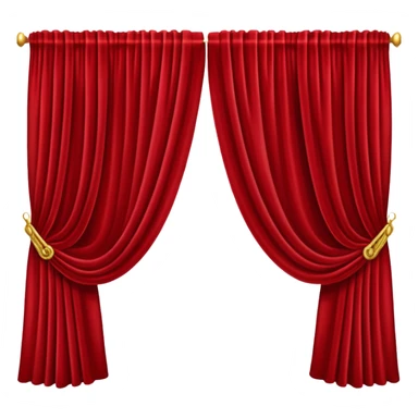 Simple red curtains  sticker