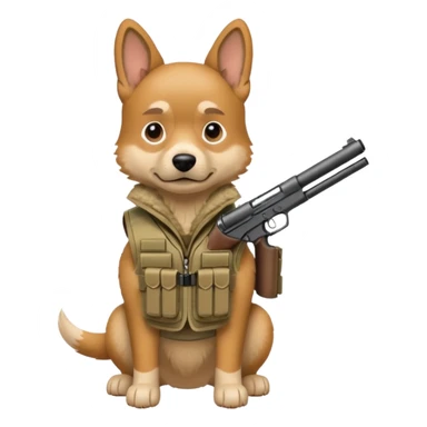 Dog with gun sticker