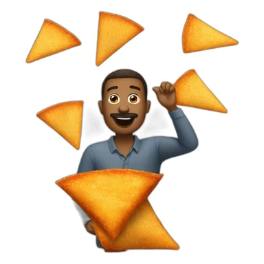 a man eating Doritos sticker