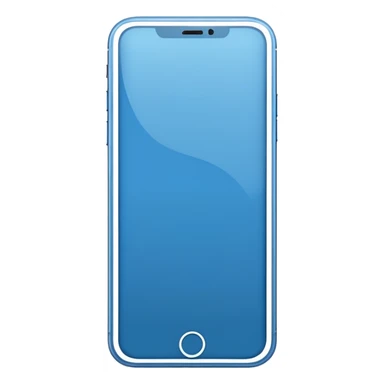simple blue iPhone with a blank screen, apple emoji style sticker