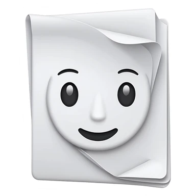 document emoji, white paper with folded corner, simple sticker