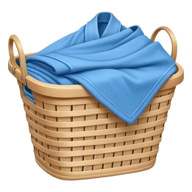 LAUNDRY BASKET WITH FOLDED blue CLOTHES sticker