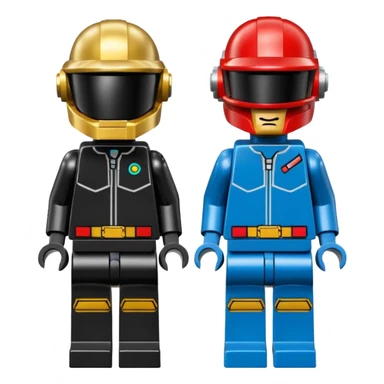 Daft punk in lego mini fig style. With their own outfit sticker