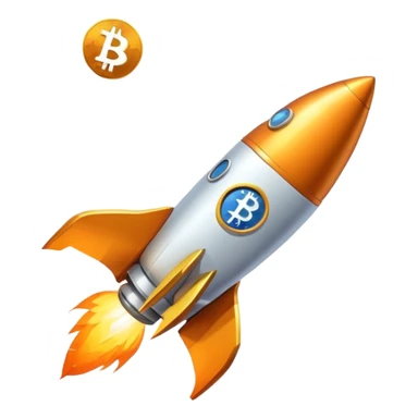 Rocket with Bitcoin logo going to the moon sticker