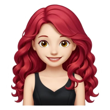 Girl with Red Hair – long wavy crimson hair, smiling face.









































 sticker